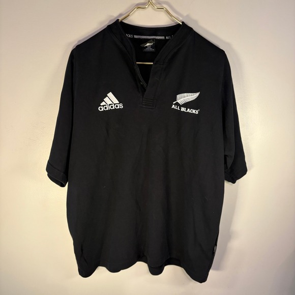 adidas Other - Adidas All Blacks Rugby Polo Shirt Black Mens 2XL Official Licensed